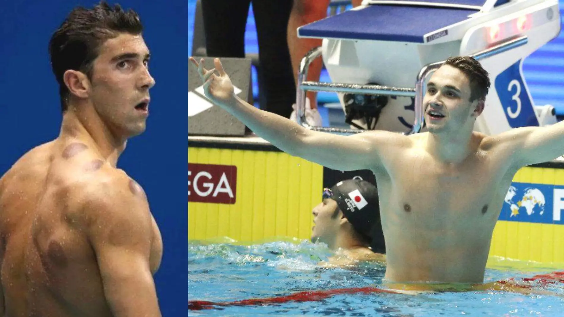 collage Milak Phelps REUTERS